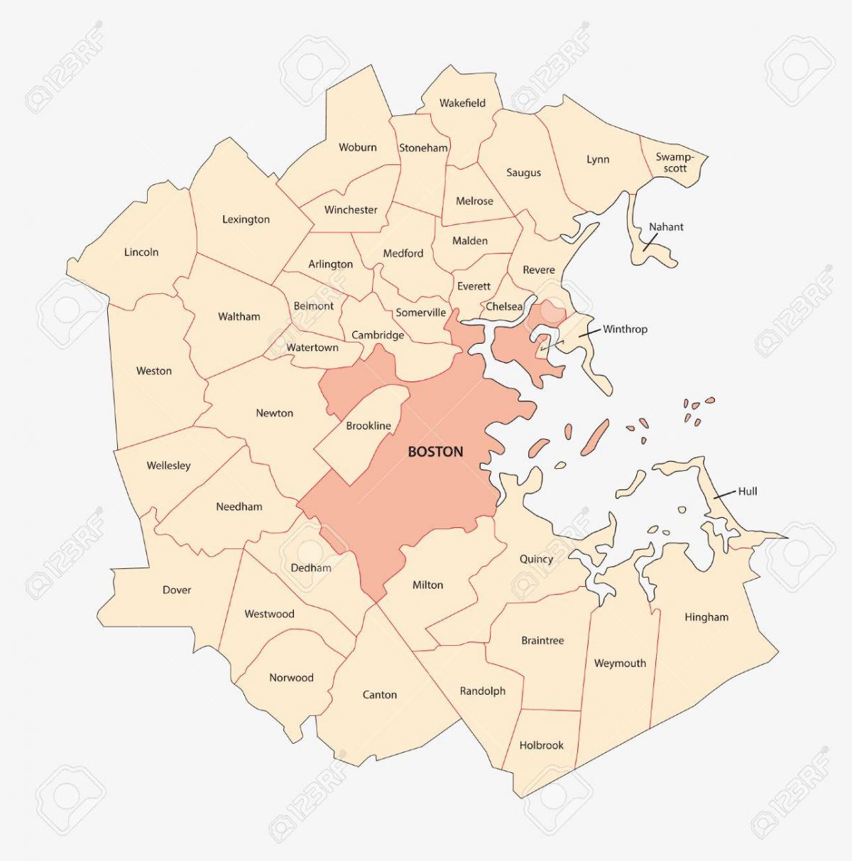 map 보스턴 지역