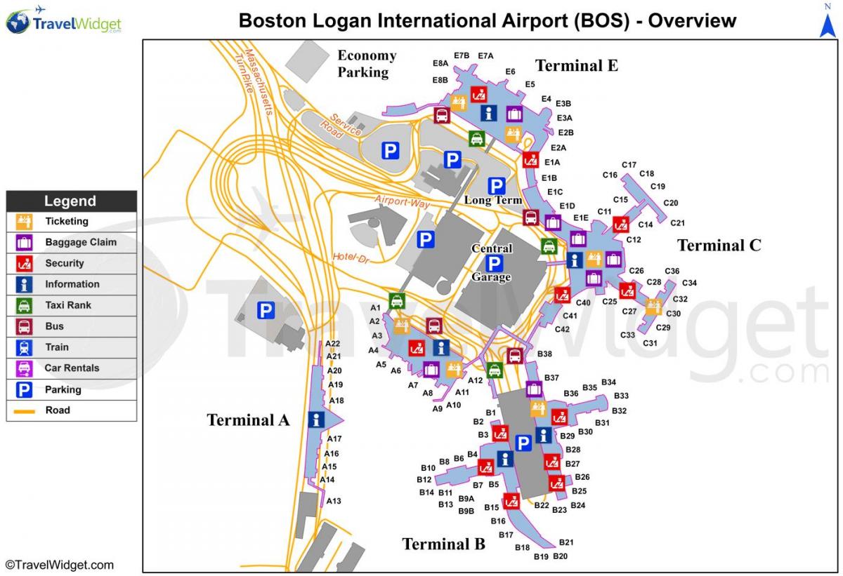 지도의 로건 국제공항
