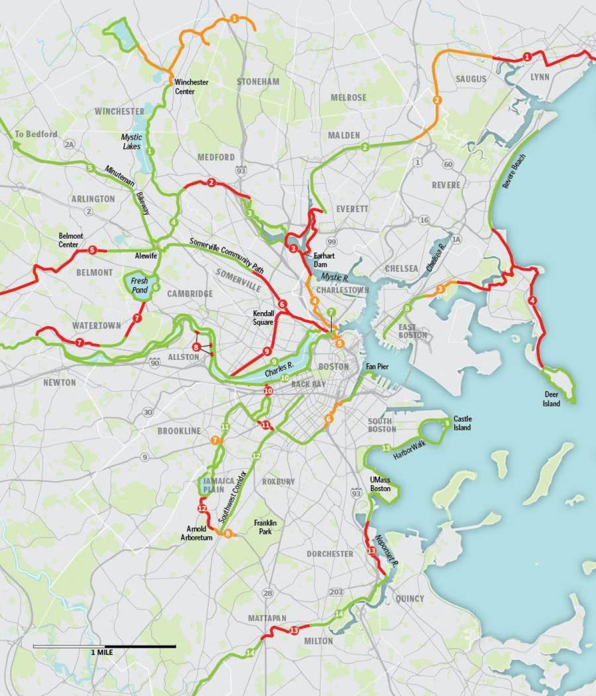 보스턴 지도 자전거