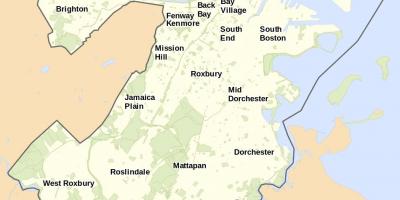 보스턴 지도와 주변 지역
